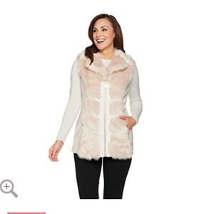 Dennis Basso platinum collection faux fur vest